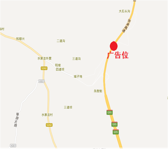 張承高速K101+500公里處跨線(xiàn)橋廣告點(diǎn)位圖